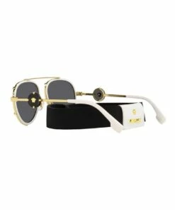 Versace White/Gold Aviator Sunglasses With Strap 0VE2232 1535921002 -RAY-BAN Online Store 843218560 5 720x928