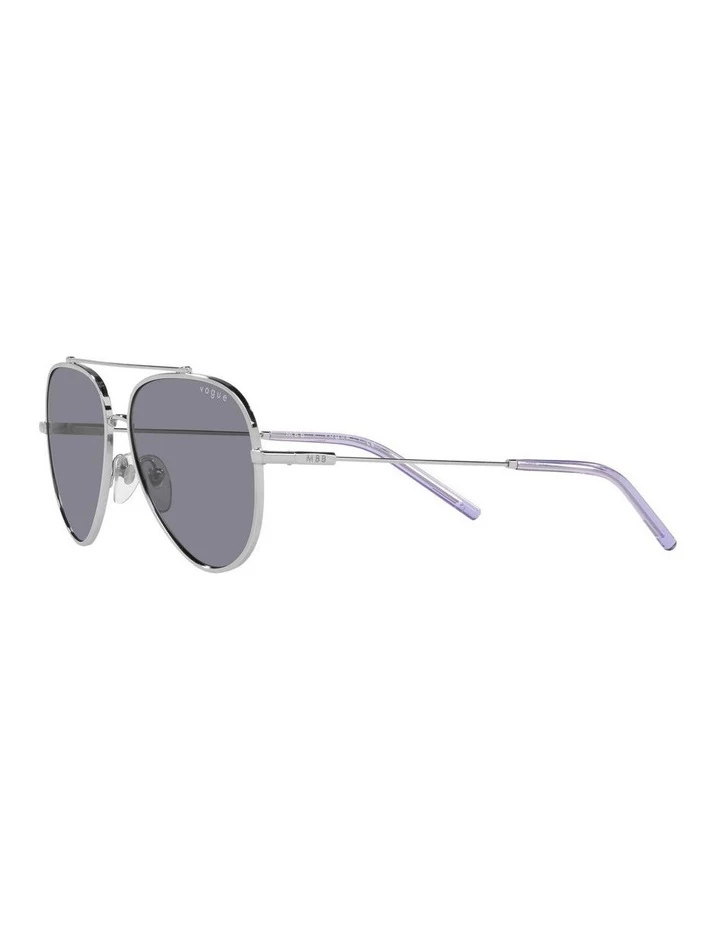 MBB X VOGUE Silver/Grey Aviator Sunglasses 0VO4212S 1536498002 3 MBB X VOGUE Silver/Grey Aviator Sunglasses 0VO4212S 1536498002 - Image 3