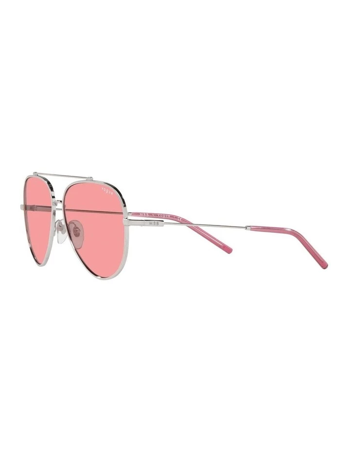 MBB X VOGUE Silver/Coral Aviator Sunglasses 0VO4212S 1536498004 3 MBB X VOGUE Silver/Coral Aviator Sunglasses 0VO4212S 1536498004 - Image 3