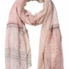 Gregory Ladner Paisley Print Pink Scarf With Sequins