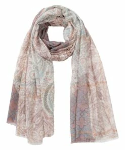 Gregory Ladner Paisley Print Pastel Scarf