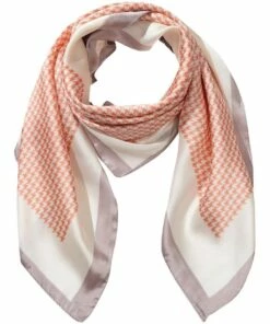 Gregory Ladner Houndstooth Print Blush Neckerchief Scarf