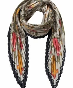 Gregory Ladner Floral Print Black Neckerchief Scarf