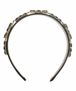 Gregory Ladner Crystal Bug Black Wide Headband