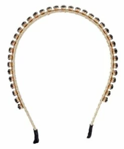 Gregory Ladner Marquise Stones Black Headband