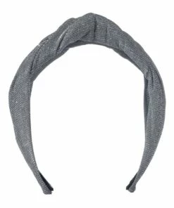 Gregory Ladner Lurex Gunmetal Draped Turban