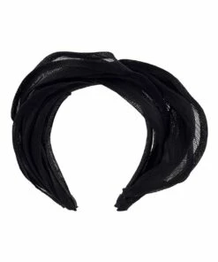 Gregory Ladner Sinamay Wave Black Headband Hair Accessory