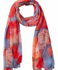 Gregory Ladner Watercolour Cherry Look Orange Scarf