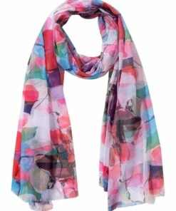 Gregory Ladner Painter Print Pink Scarf