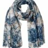 Gregory Ladner Butterfly Print Blue Scarf