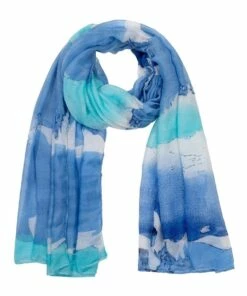 Gregory Ladner Water Colour Print Blue Scarf
