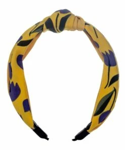 Gregory Ladner Floral Print Mustard Hair Turban