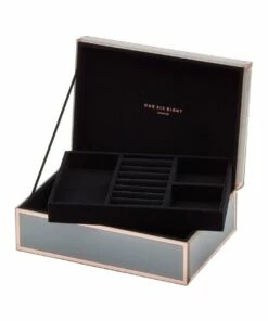 One Six Eight London Florence Grey / Rose Gold Large Jewellery Box