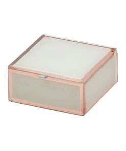 One Six Eight London Sara White / Rose Gold Small Jewellery Box