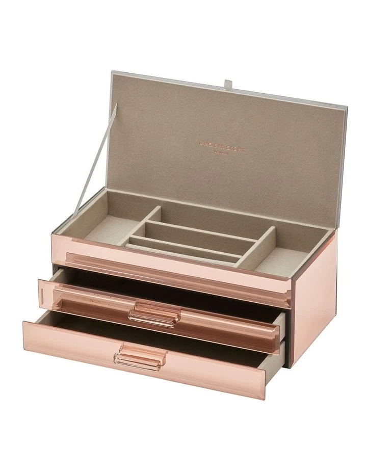 One Six Eight London Gabriella Rose Gold Large Jewellery Box 1 One Six Eight London Gabriella Rose Gold Large Jewellery Box