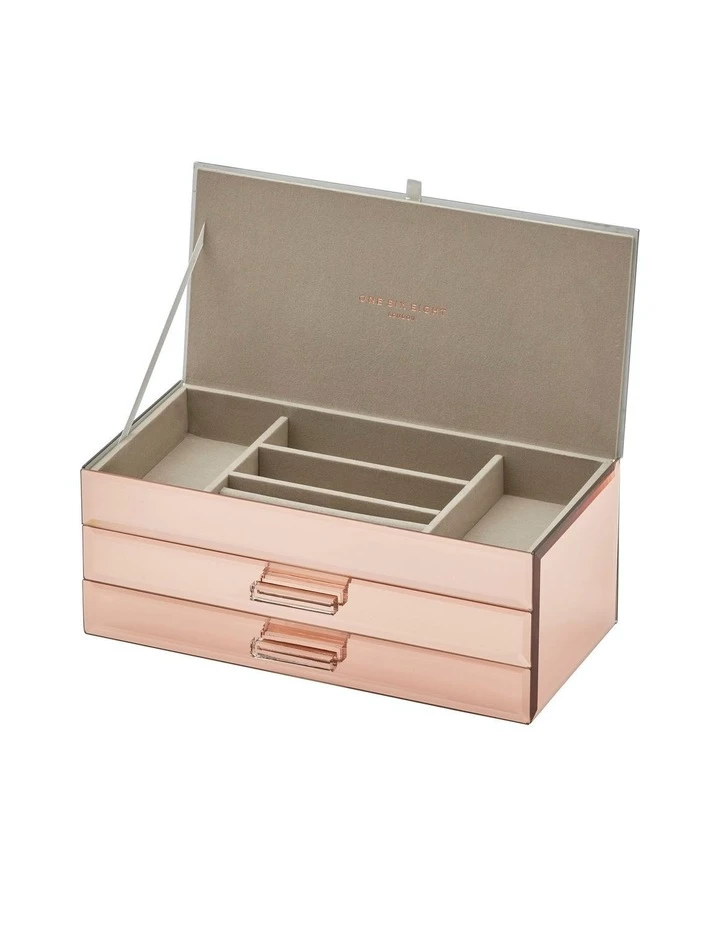 One Six Eight London Gabriella Rose Gold Large Jewellery Box 3 One Six Eight London Gabriella Rose Gold Large Jewellery Box - Image 3
