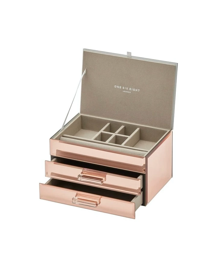 One Six Eight London Gabriella Rose Gold Medium Jewellery Box 1 One Six Eight London Gabriella Rose Gold Medium Jewellery Box