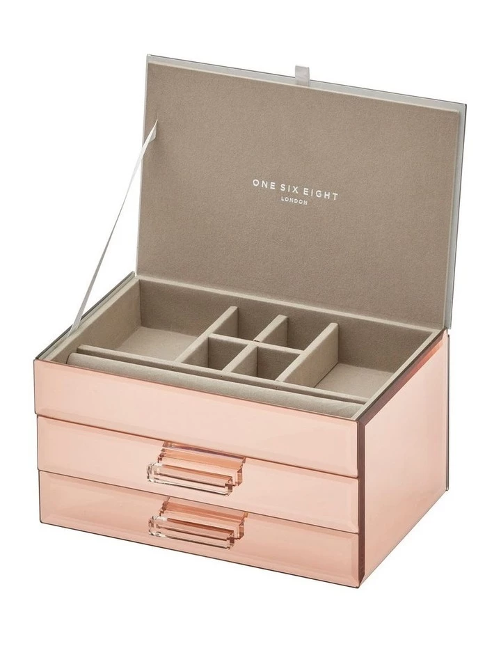 One Six Eight London Gabriella Rose Gold Medium Jewellery Box 3 One Six Eight London Gabriella Rose Gold Medium Jewellery Box - Image 3