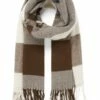 Forever New Pippa Check Brown Tassel Scarf