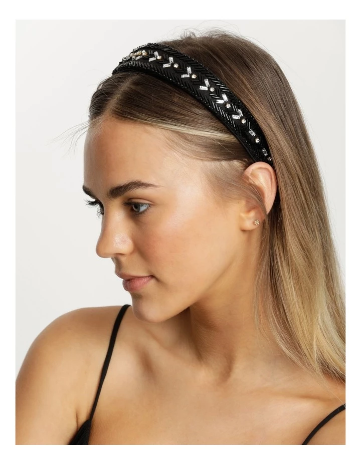 Collection Black And Gold Beaded Headband 2 Collection Black And Gold Beaded Headband - Image 2