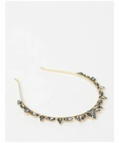 Collection Embellished Black Jewel Crown Headband