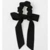 Miss Shop Black Bow With Tie Scrunchie