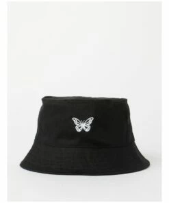 Miss Shop Butterfly Black Bucket Hat