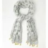 Trent Nathan Printed Tassels Yellow Scarf
