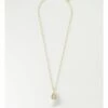Trent Nathan Stone Pendant Off White Longline Necklace