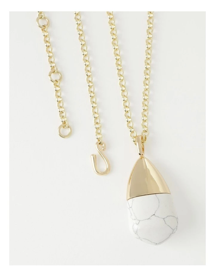 Trent Nathan Stone Pendant Off White Longline Necklace 2 Trent Nathan Stone Pendant Off White Longline Necklace - Image 2