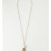 Trent Nathan Tassel Pendant Off White Longline Necklace