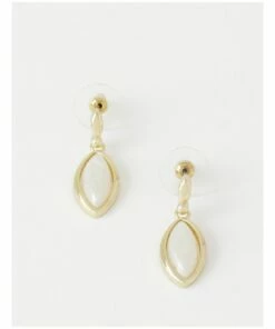 Trent Nathan Resin Stone White Drop Earring