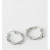 Trent Nathan Twisted Silver Metal Hoops Earring