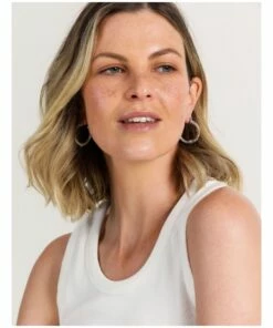 Trent Nathan Twisted Silver Metal Hoops Earring -RAY-BAN Online Store 850498570 4 720x928