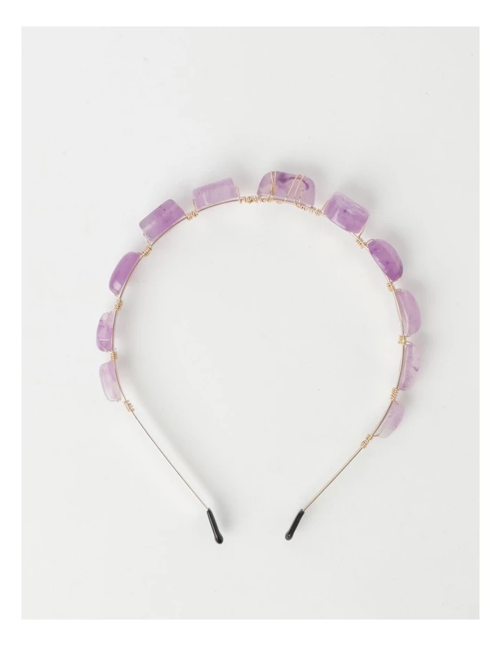 Collection Coloured Stone Purple Headband 3 Collection Coloured Stone Purple Headband - Image 3