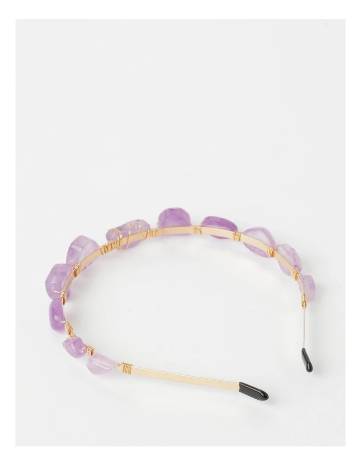 Collection Coloured Stone Purple Headband 5 Collection Coloured Stone Purple Headband - Image 5