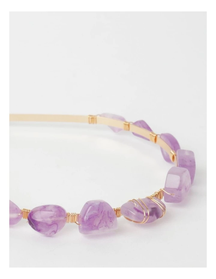 Collection Coloured Stone Purple Headband 6 Collection Coloured Stone Purple Headband - Image 6