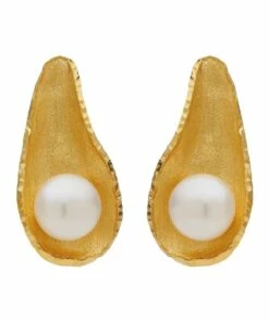 Carolyn Roberts Pearly Gold Stud Earrings