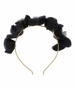 Olga Berg Lidia Black Organza Petal Fascinator