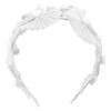 Olga Berg Irena Daisy Trim White Double Headband