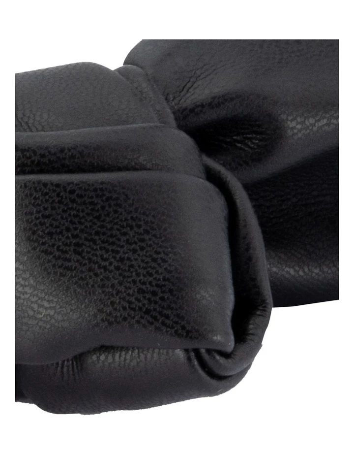 Olga Berg Amanda Black Vegan Leather Knotted Headband 3 Olga Berg Amanda Black Vegan Leather Knotted Headband - Image 3