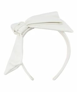 Olga Berg Amanda White Vegan Leather Knotted Headband