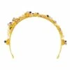 Olga Berg Iris Black Encrusted Leaf Headband