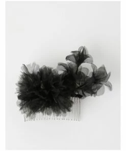 Collection Black Organza Flower Hair Slide