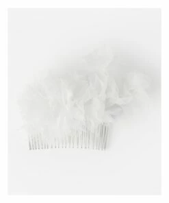 Collection White Organza Flower Hair Slide