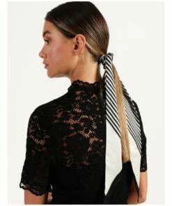 Collection Black/White Ribbon Hair Tie -RAY-BAN Online Store 851188510 851189770 2 1 720x928