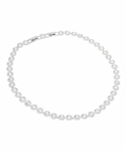 Swarovski Angelic Necklace, Round, White, Rhodium Plated