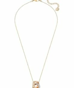 Swarovski Further Pendant, Pav, Intertwined Circles, White