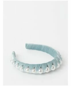 Collection Pearl Pale Blue Velvet Headband