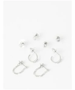 Piper Silver Earring 4 Pairs Multipack